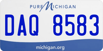 MI license plate DAQ8583