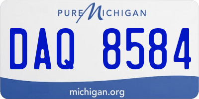 MI license plate DAQ8584