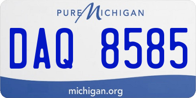 MI license plate DAQ8585
