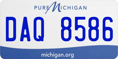 MI license plate DAQ8586
