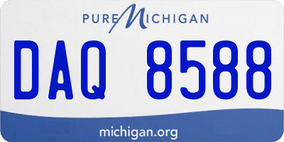 MI license plate DAQ8588