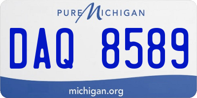 MI license plate DAQ8589