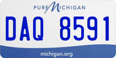 MI license plate DAQ8591