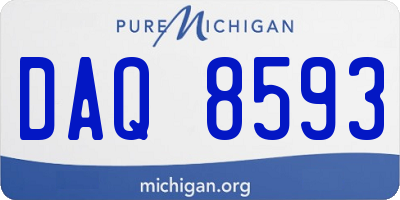 MI license plate DAQ8593