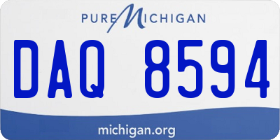 MI license plate DAQ8594
