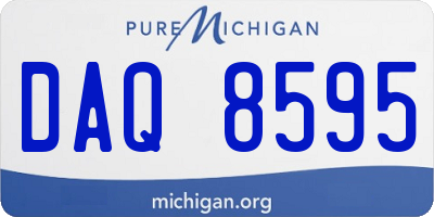 MI license plate DAQ8595