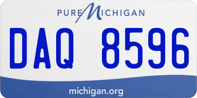 MI license plate DAQ8596