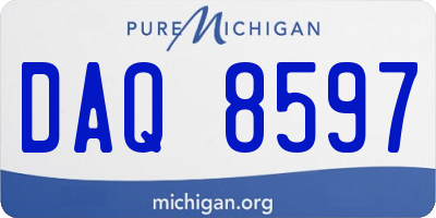 MI license plate DAQ8597