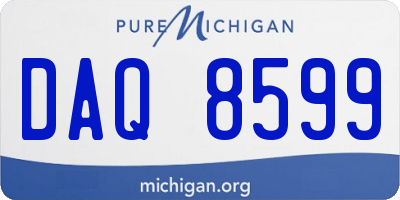 MI license plate DAQ8599