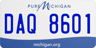 MI license plate DAQ8601