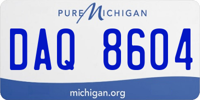 MI license plate DAQ8604