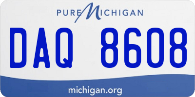 MI license plate DAQ8608
