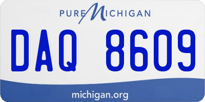MI license plate DAQ8609