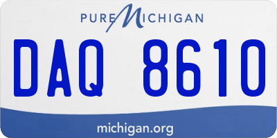 MI license plate DAQ8610