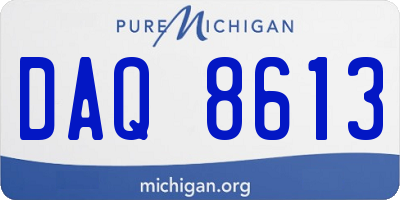 MI license plate DAQ8613