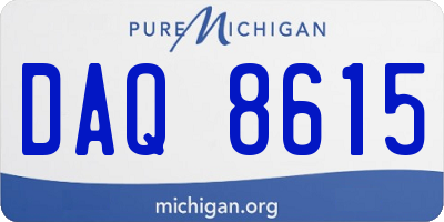 MI license plate DAQ8615