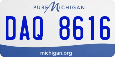 MI license plate DAQ8616