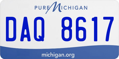 MI license plate DAQ8617
