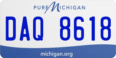 MI license plate DAQ8618