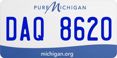 MI license plate DAQ8620
