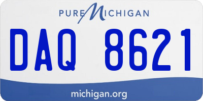 MI license plate DAQ8621