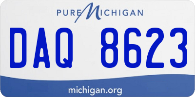 MI license plate DAQ8623