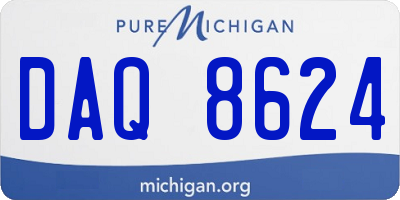 MI license plate DAQ8624