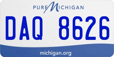 MI license plate DAQ8626