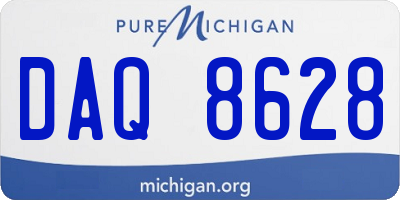 MI license plate DAQ8628