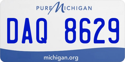 MI license plate DAQ8629