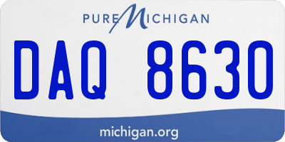 MI license plate DAQ8630