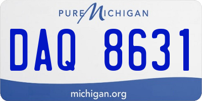 MI license plate DAQ8631