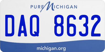 MI license plate DAQ8632
