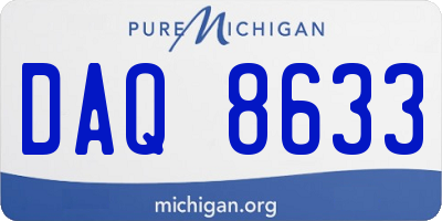 MI license plate DAQ8633