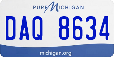MI license plate DAQ8634