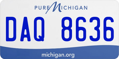 MI license plate DAQ8636