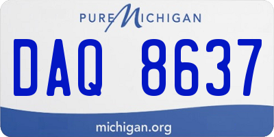 MI license plate DAQ8637