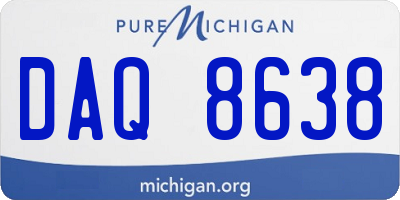 MI license plate DAQ8638