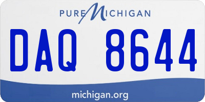 MI license plate DAQ8644