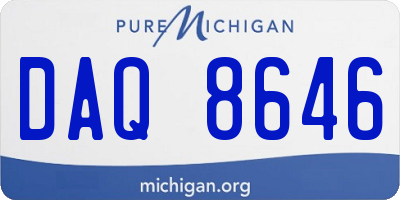 MI license plate DAQ8646