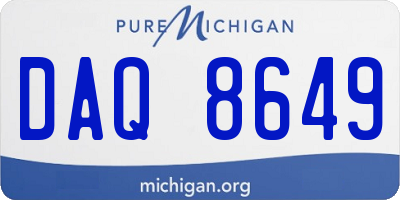 MI license plate DAQ8649