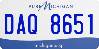 MI license plate DAQ8651