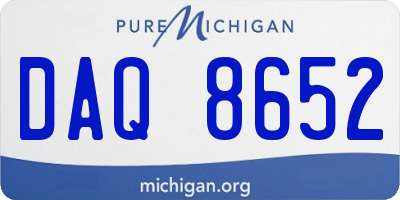MI license plate DAQ8652