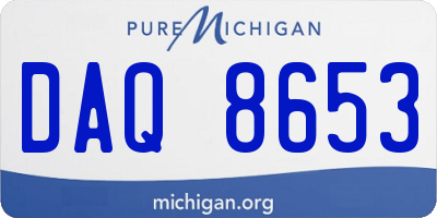 MI license plate DAQ8653