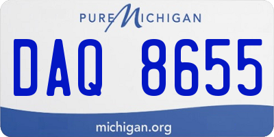 MI license plate DAQ8655