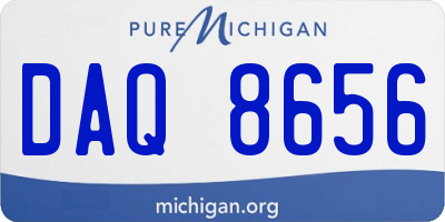 MI license plate DAQ8656