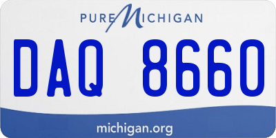 MI license plate DAQ8660