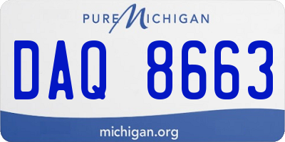 MI license plate DAQ8663