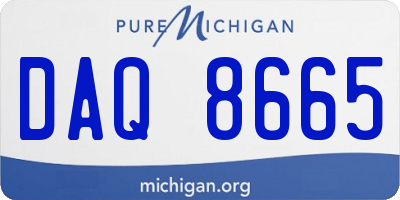 MI license plate DAQ8665