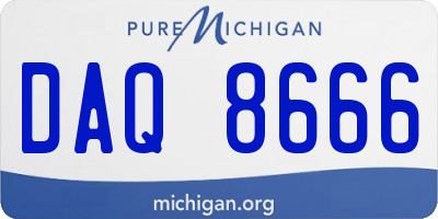 MI license plate DAQ8666